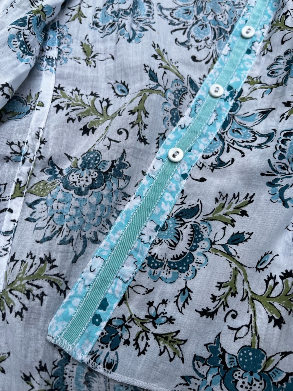 Cino Blue Floral Button-up Bohemian Vibrant Beach Holiday Maximalism Shirt XL - Picture 6 of 16